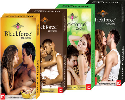 

BLACKFORCE BANANA , COFFEE , GREEN APPLE AND STRAWBERRY Condom(Set of 4, 40S)