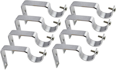 SHAKS TRADERS Silver Rod Rail Bracket Metal(Pack of 8)