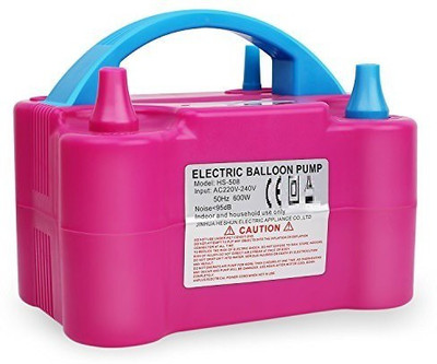 

TASHKURST Pink Electric Balloon Inflation Balloon Pumps Dual Nozzle Inflation Blower Portable Pump - 450 g