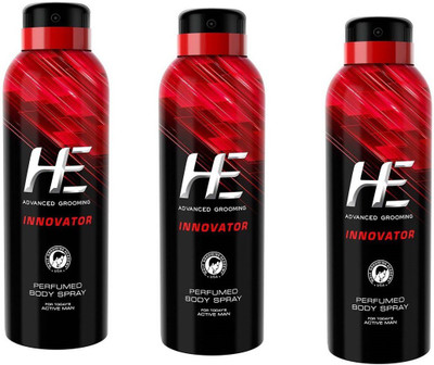 

HE Innovator Perfume Body Spray - For Men (150 ml) PACK OF 3 Deodorant Spray - For Men(450 ml, Pack of 3)