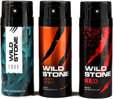 

Wild Stone Night Rider and Red Deodorant Spray - For Men(450 ml, Pack of 3)