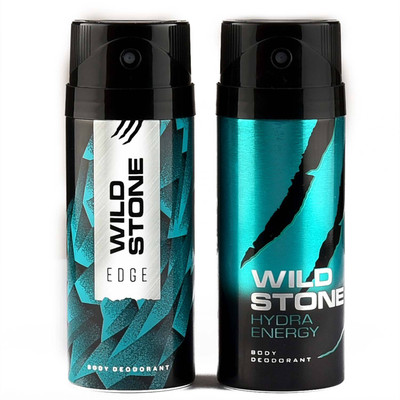 

Wild Stone Edge and Hydra Energy Deodorant Spray - For Men(300 ml, Pack of 2)