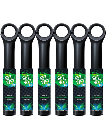 Set Wet Go Beach Perfume Spray Pocket Perfume - For Men(120 ml, Pack of 6)