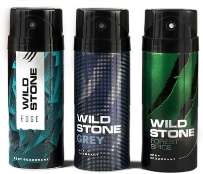 

Wild Stone Edge,Forest Spice and Grey Deodorant Spray - For Men(450 ml, Pack of 3)