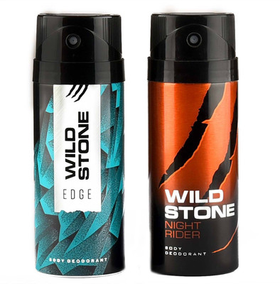 

Wild Stone Edge and Night Rider Deodorant Spray - For Men(300 ml, Pack of 2)