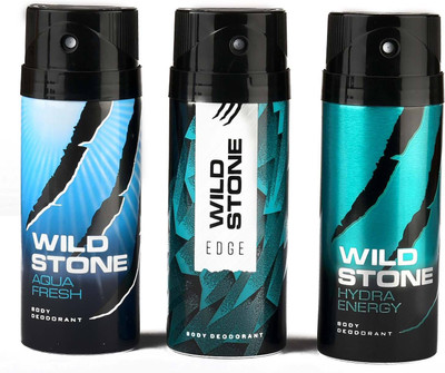 

Wild Stone Aquafresh and Hydra Energy Deodorant Spray - For Men(450 ml, Pack of 3)