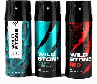 

Wild Stone Edge,Hydra Energy and Red Deodorant Spray - For Men(450 ml, Pack of 3)