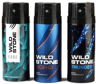 

Wild Stone Legend and Thunder Deodorant Spray - For Men(450 ml, Pack of 3)