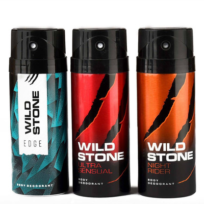 

Wild Stone Edge,Night Rider and Ultra Sensual Deodorant Spray - For Men(450 ml, Pack of 3)