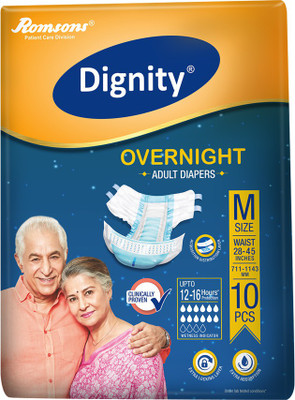 

Dignity Overnight Adult Diapers, Waist Size 28”- 45” Adult Diapers - M(10 Pieces)