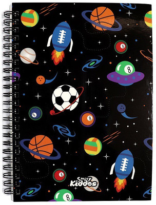 smily kiddos fun graphic A5 Notebook Lined Notebook 80 Pages(Black)