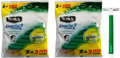 

Schick Exacta2 (razor) for Men Sensitive Skin Disposable Razor 5+2 free razor ct 2 pk Disposable Razor(Pack of 2)
