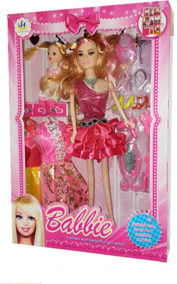 

TALKING GANESHA Beautiful Fashion Doll With Baby Doll & Beauty Accessories Doll Set For Girls - Multicolour Model 3(Multicolor)