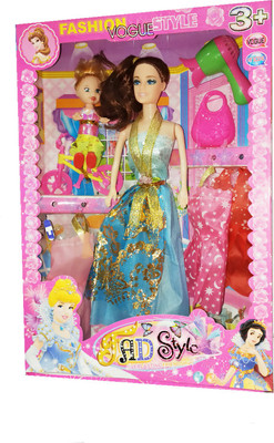 

TALKING GANESHA Beautiful 30 cms Fashion Doll With Baby Doll & Accessories Doll Set For Girls - Multicolour Model 2(Multicolor)