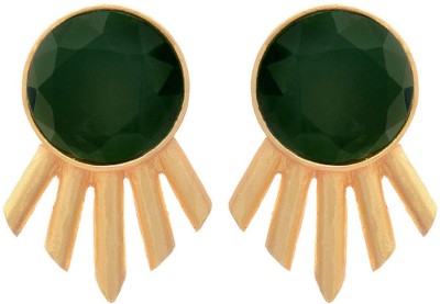 JFL Jewellery for Less Fusion Ethnic One Gram Matt Gold Plated Designer Copper Stud Earring