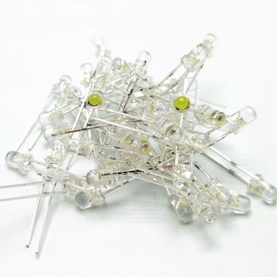 

Vinsan Ultra Bright 3MM Round Water Clear Green/Yellow/Blue/White/Red LED Light Lamp Emitting Diode Dides Kit 10 piece each type Total 50 piece Display Lights Electronic Hobby Kit