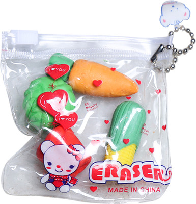 

AutoVHPR Vegetables Shaped Pack of 4 Different Veggies Erasers Non-Toxic Eraser(Multicolor)