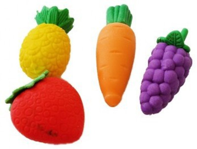 

AutoVHPR Fruit Shaped Eraser Pack of 4 Erasers Non-Toxic Eraser(Multicolor)