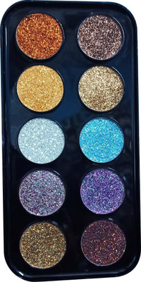 Flikerway Professional 10 Eye Glitter Kit 30 g(RED)