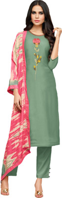 Ratnavati Cotton Silk Embroidered Salwar Suit Material