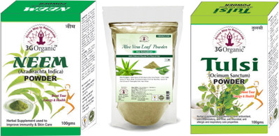 

3G Organic Neem Aloe vera Tulsi 100% Organic Anti Acne Anti Ageing Face Pack(300 g)