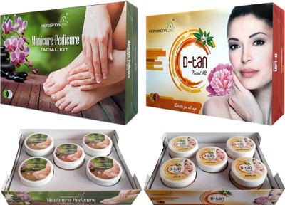 

Professional Feel D-tan + Manicure Pedicure Facial Kit, Suitable For All Age, fairness Sp. Combo For All Type skin Unisex (SET of 5) 500 g