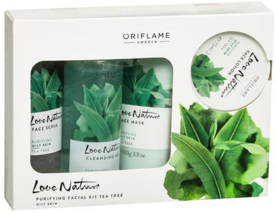 

Oriflame LOVE NATURE FACIAL KIT TEA TREE 425 g(Set of 3)