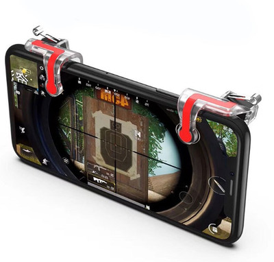 

Blue Birds High Quality Universal Game Trigger Mobile Game Fire Button Aim Key Smart phone Gaming Trigger L1 R1 Shooter Controller Joystick Handle Gamedpad PUBG / Survival Rule / Arbor Output / Critical Ops / Clash Royale for 4.5-6.5inch Android iOS Mobil