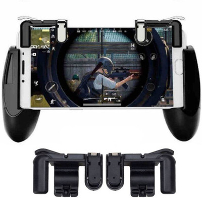 

AMJ Best Quality Mobile Phone Shooter Controller Gamepad Remote + Trigger Fire Button Handle Cell Phone Adapter for PUBG Gaming Joystick PTR_001 Gaming Accessory Kit(Black, For Android, iOS)