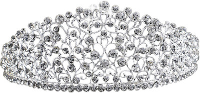 

Gownlink Bridal Wedding Crown Silver Color Stone Work Crown Hair Band(Silver)