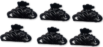 

Nice Butterfly Claw Hair Clip Clutcher - (Black) for Girls & Women, Set of 6 Hair Claw(Black)