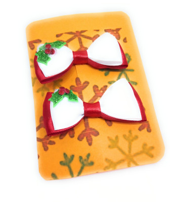 

SKD Christmas/Santa Claus Bow Clips Baby Bow Hair Clips Barrettes Hair Accessories for Baby Girls/Women - D004 Hair Clip(White)