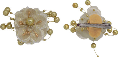 

PELO Flower Hair Pins, Hair Accessories For Women, Rose Clip, Golden, Pack Of 1 Hair Clip(Gold)