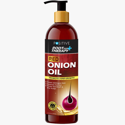 

POSITIVE Root Therapy + Red Onion Hair Oil + 14 Essential Oils, Argan Oil, Bhringraj, Hibiscus, Sesame, Amla, Sweet Almond Oil, Olive Oil | Hair Growth Oil Hair Oil(200 ml)