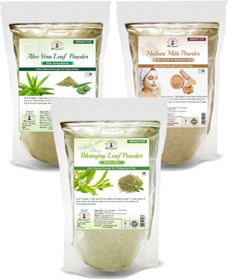

3G Organic Bhringraj Aloe Vera Multani Mitti Powder Herbal Hair Growth Anti Dandruff Pack(300 g)