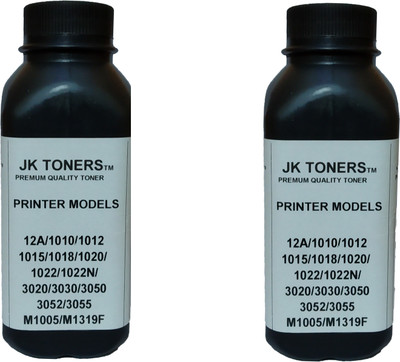 

JK Toners Powder Refill for 12A, Q2612A / 303, fx-9 Cartridge Laserjet 1010,1012,1020,1020 Plus,1022,2900 (BOTTLE 2) Single Color Ink Toner Powder(Black)