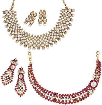 Styylo Jewels Alloy Gold-plated White, Pink Jewellery Set(Pack of 1)