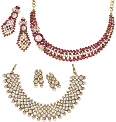 STYYLO FASHION Alloy Gold-plated White, Pink Jewellery Set(Pack of 1)