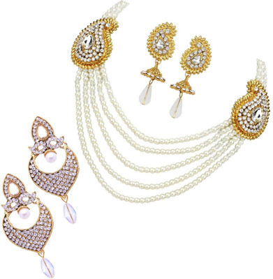 Jewels Capital Alloy Gold-plated White Jewellery Set(Pack of 1)