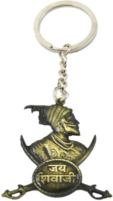 faynci Jay Bhavani Antique Gold Chatrapati Shivaji Maharaj Key Chain Key Chain