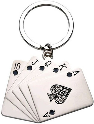 Priyankish Small needs Playing Cards Silver Polish KEY CHAIN Key Chain