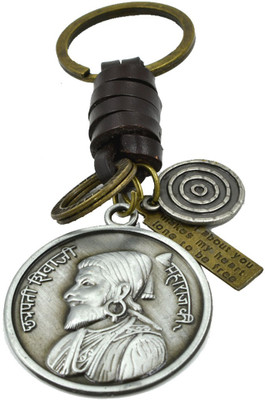 faynci Jay Shivaji Maharaj With Rajmudra Metal/Leather Key chain for Good luck/Gifting Family member and Friends Key Chain