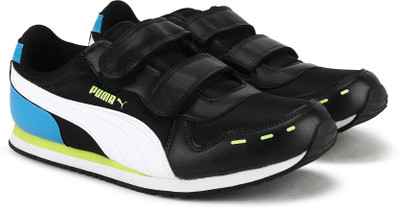 

Puma Boys & Girls Velcro Running Shoes(Black, Blue