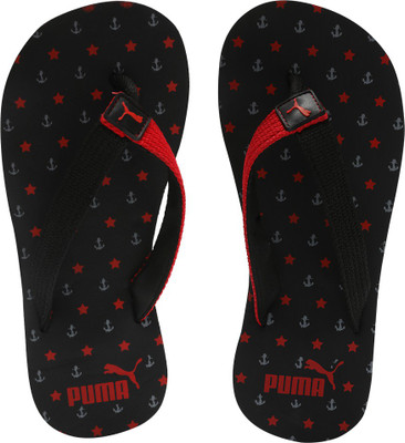 

Puma Boys & Girls Slip On Slipper Flip Flop(Black, Black- red