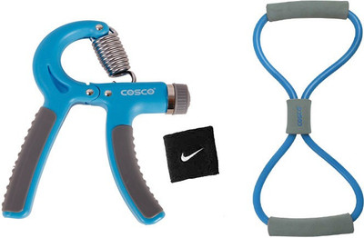 

Cosco Fitness Hand Grip Brace ( Pack of 1) with Soft Expander Light (Pack of 1) 1 Wrist Band Gym & Fitness Kit