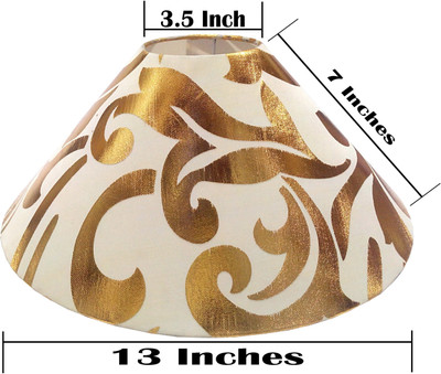 

RDC 13" Round Cream with Golden Designer - B22 Holder Ring Size Table Lamps Lamp Shade(Cotton, Plastic)