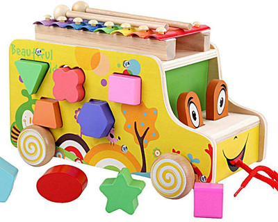 

Webby 3 in 1 Wooden Xylophone Pull-Along Toy(Multicolor)