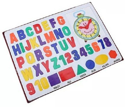 

Nabhya Unique Alphabets ,Shape,Color,Time And Picture 5 in 1 Teaching Tray(Multicolor)