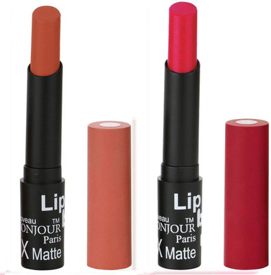 

Bonjour Paris Moisturizing Creamy Lipcolor With Various Finishes Lipsticks A19(Coral, Pink)