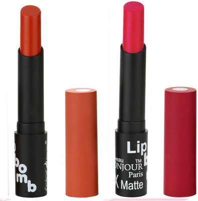 

Bonjour Paris Hydrating Shine Soft Lipstick| Cruelty Free | Gluten & Lead Free | Moisturizing Lip Stick | All Natural Ingredients | For Seductive Lips(Brick Red, Pink)